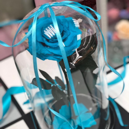 Trandafir Criogenat Bleu în Cupolă de Sticlă [2]