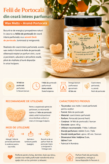 Felii de Portocală Wax Melts din Ceară de Soia – Aromă Intensă de Portocală [2]