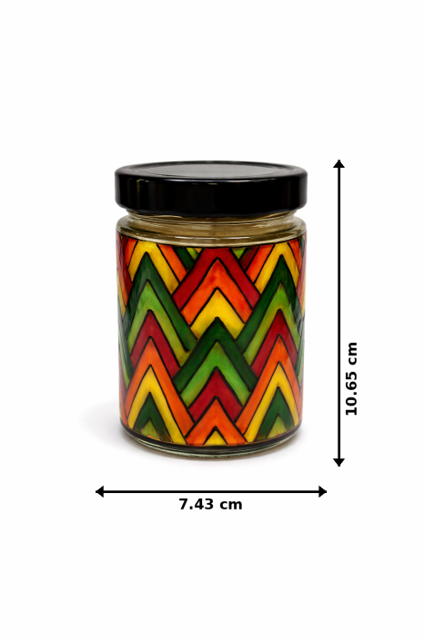 Lumânare parfumată ceară de soia în borcan vitraliu – lampă de veghe decorativă 2-în-1 [4]