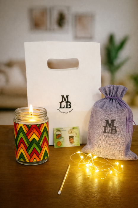 Lumânare parfumată ceară de soia în borcan vitraliu – lampă de veghe decorativă 2-în-1 [5]