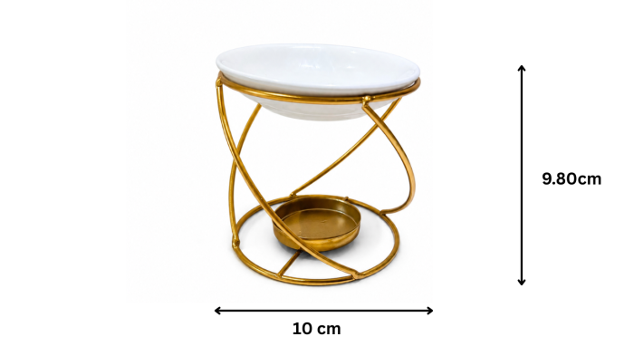 Arzător pentru Wax Melts Auriu cu Bol Ceramic Detașabil [6]