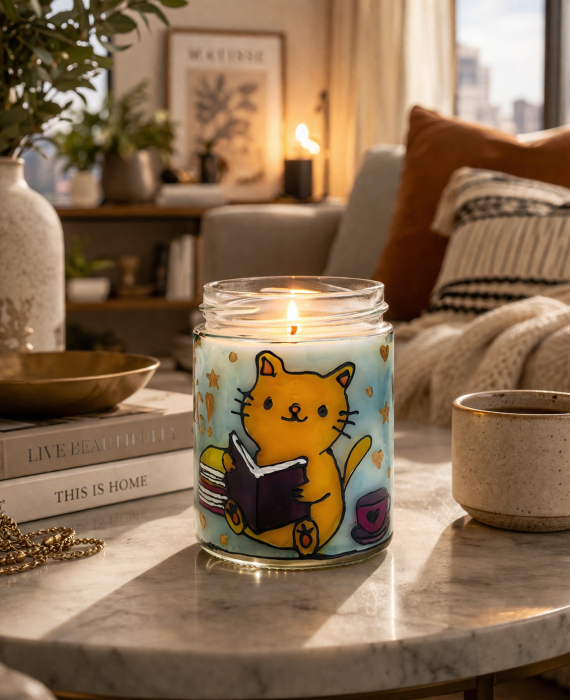 Lumânare parfumată din soia – Borcan vitraliu 2 în 1 (Lumânare + Lampă) [3]