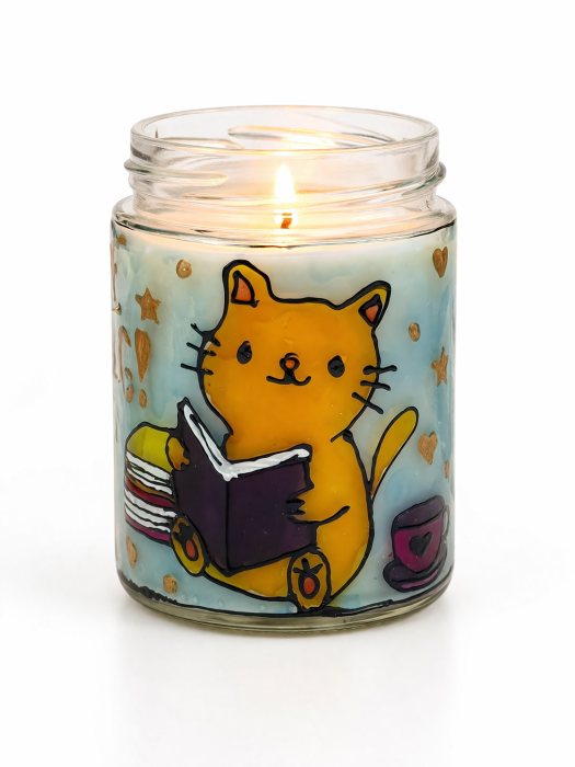 Lumânare parfumată din soia – Borcan vitraliu 2 în 1 (Lumânare + Lampă) [6]