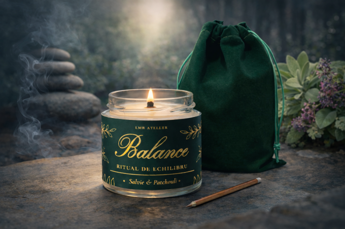 Lumânare parfumată Balance cu salvie și patchouli din ceară de soia naturală [2]