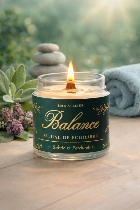 Lumânare parfumată Balance cu salvie și patchouli din ceară de soia naturală [3]