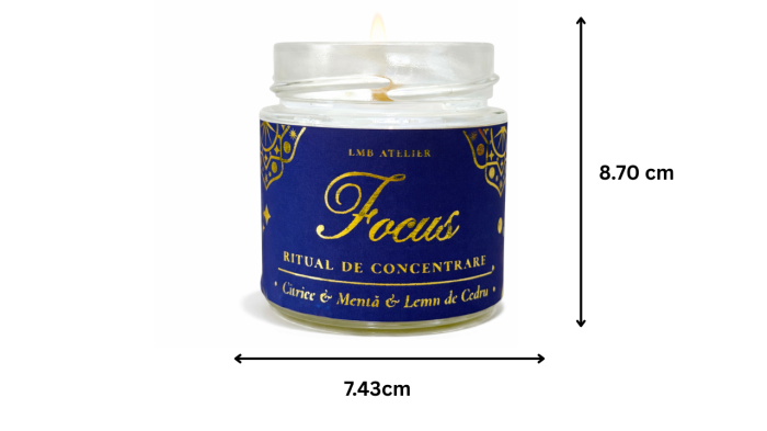 Lumânare parfumată Focus din ceară de soia – mentă, citrice și lemn de cedru, fitil din lemn, lumânare naturală pentru concentrare [4]
