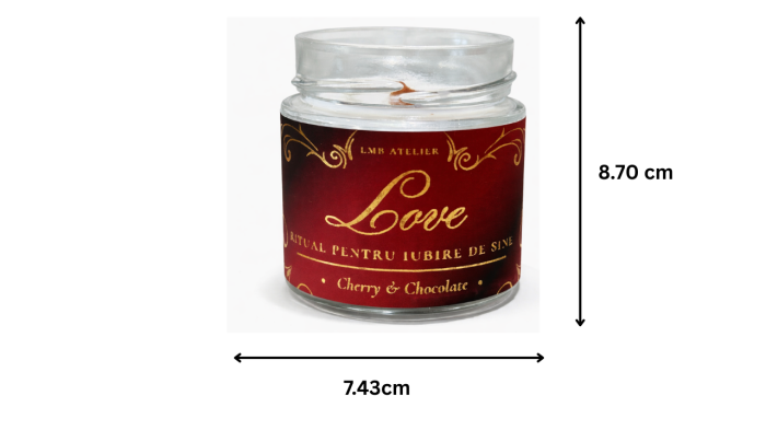 Lumânare parfumată cu cireșe și ciocolată din ceară de soia – Fitil din lemn | Ritual pentru iubire de sine [6]
