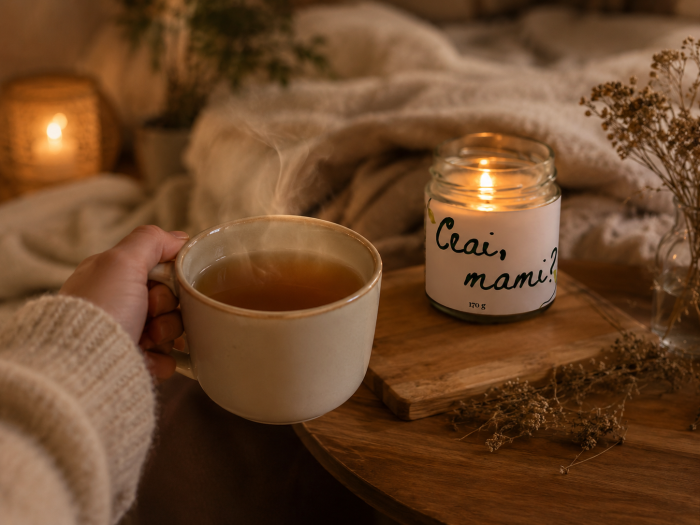 Lumânare parfumată Ceai, mami? din ceară de soia 170g – parfum ceai verde [2]