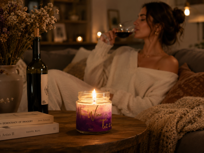 Lumânare parfumată Have wine and let it be din ceară de soia 170g – parfum conifere [3]