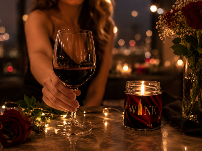 Lumânare parfumată Wine not? din ceară de soia 170g – parfum conifere [2]