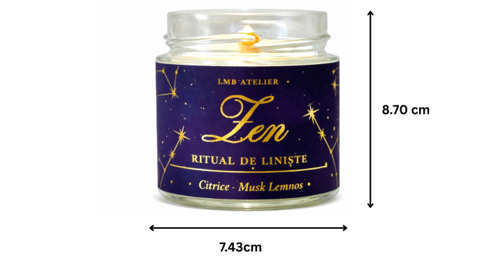 Lumânare parfumată din ceară de soia Zen – Ritual de Liniște | Citrice & Musk Lemnos | Fitil din lemn [6]