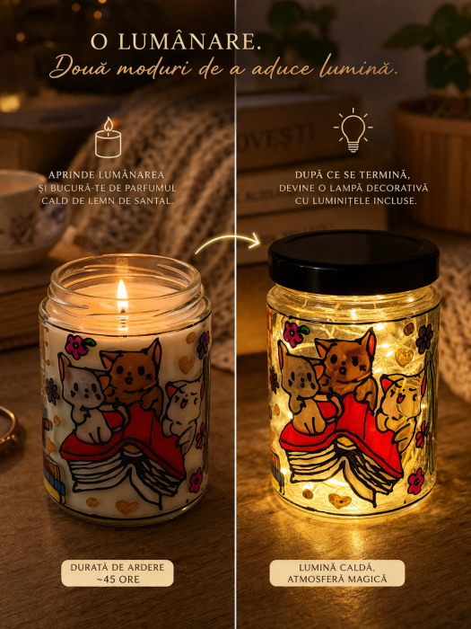 Lumânare parfumată din soia – Borcan vitraliu 2 în 1 (Lumânare + Lampă) [4]
