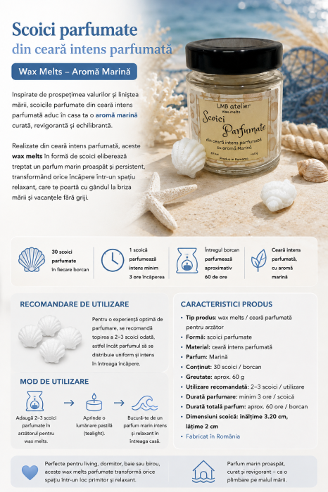 Scoici Wax Melts din Ceară de Soia – Aromă Marină Intensă [2]