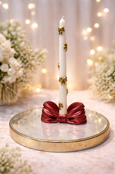 Set 2 Lumânări Sfeșnic Handmade din Ceară de Soia cu Detalii Aurii – Elegant & Parfum Floral [4]