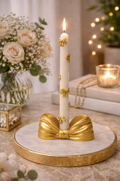 Sfeșnic decorativ în formă de fundiță – design premium [2]