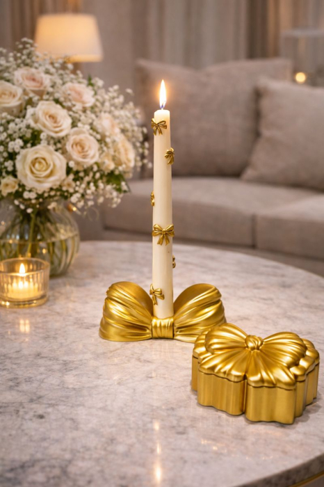Sfeșnic decorativ în formă de fundiță – design premium [5]