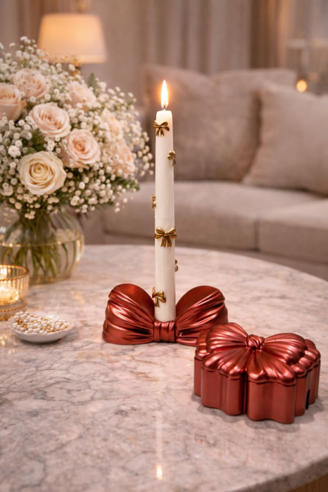 Sfeșnic decorativ în formă de fundiță – design premium [5]