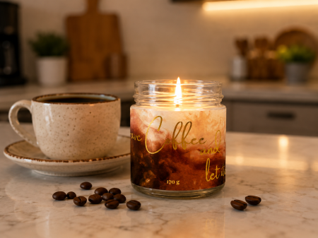 Lumanari cu mesaj - Cadou coffee lover lumanare parfumata cafea