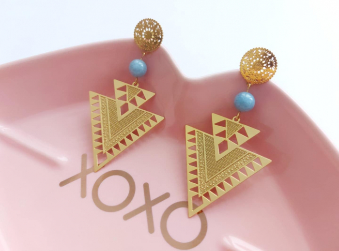 Cercei oțel inoxidabil cu Angelit [3]