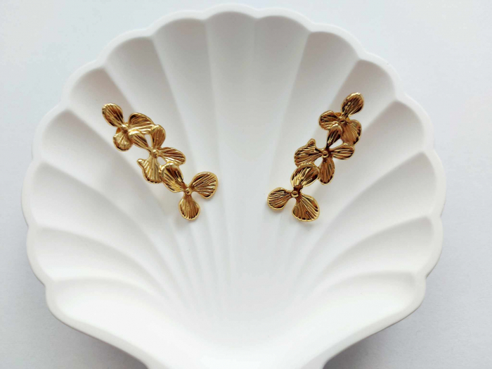 Cercei flori aurii GLOW [1]