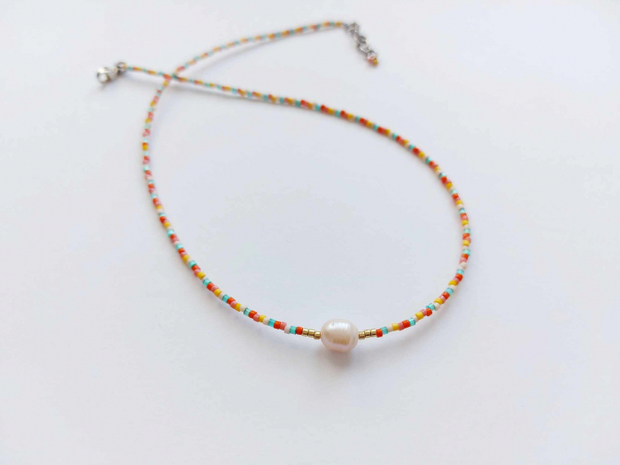 Colier cu perlă de cultură & mărgele japoneze [2]