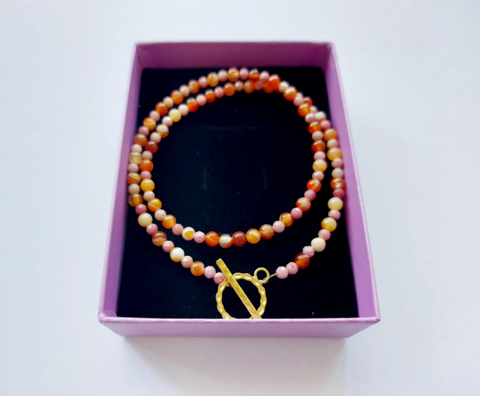 Colier "Curaj & Armonie" cu Rodonit și Carneol [1]