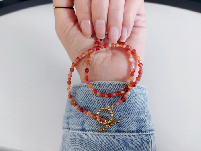 Colier "Curaj & Armonie" cu Rodonit și Carneol [3]