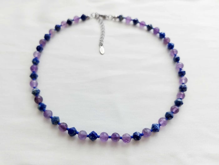 Colier 'Sclipiri de Violet' cu Ametist și Lapis Lazuli [1]