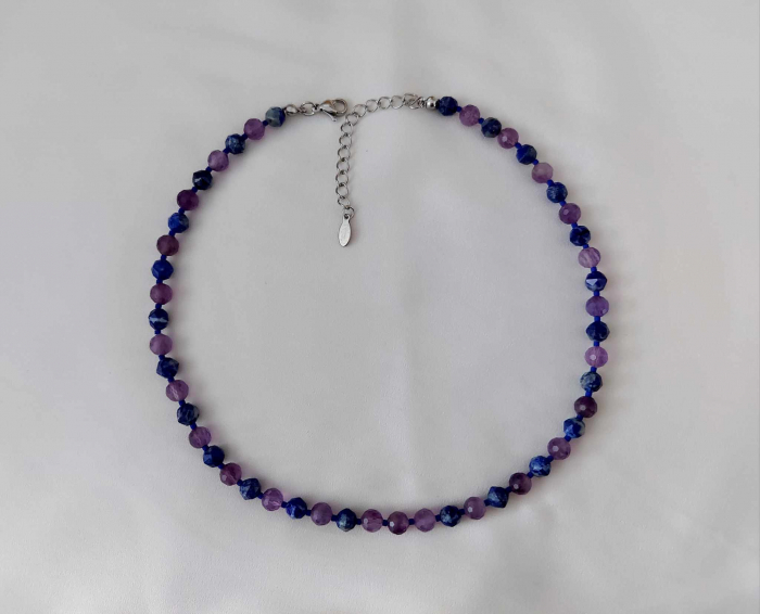 Colier 'Sclipiri de Violet' cu Ametist și Lapis Lazuli [4]