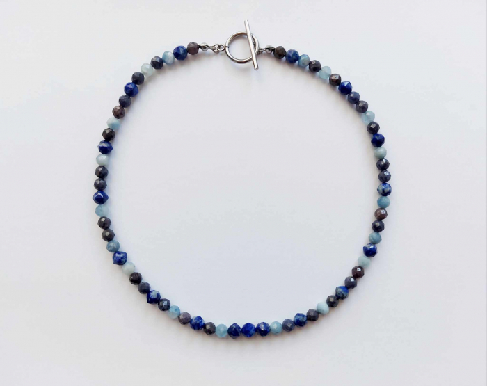 Curaj & comunicare - colier cu safir, acvamarin & lapis lazuli [2]