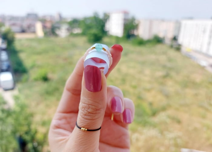 Inel cu Aventurin și miyuki placate cu Aur [2]