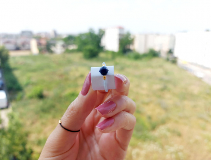 Inel cu Lapis Lazuli și miyuki placate cu Aur [2]