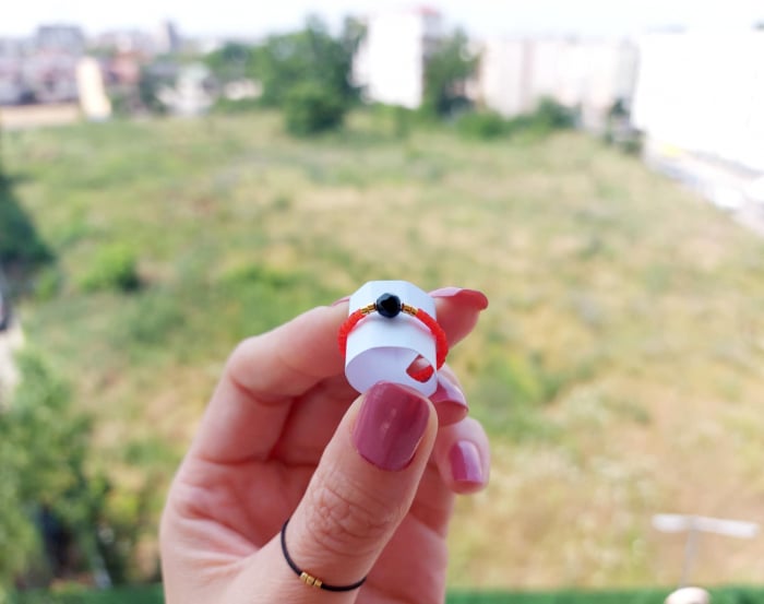 Inel cu Onix și miyuki placate cu Aur [2]