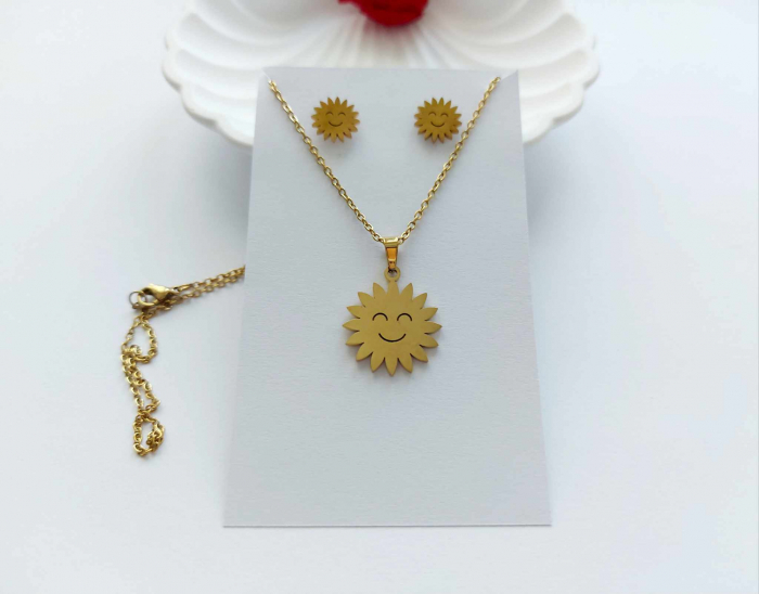 Set cercei și lănțișor 'Soare' [3]