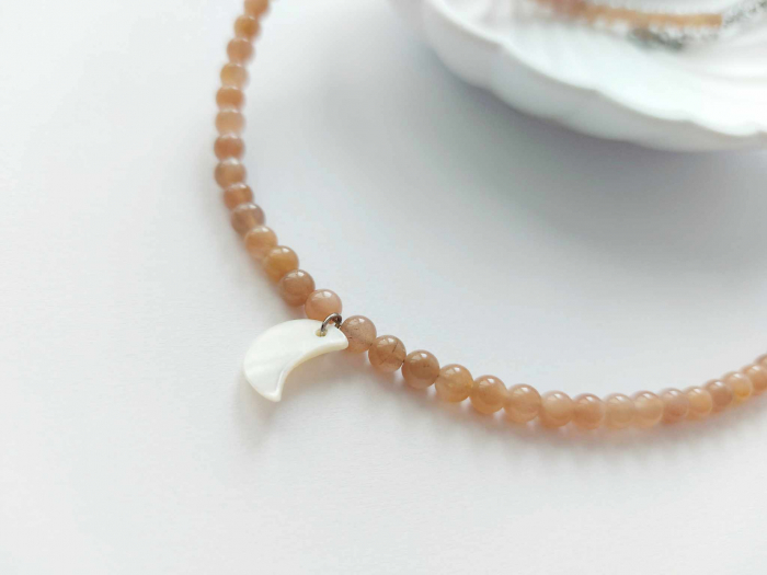 Colier cu piatra soarelui si sidef SOLE [3]