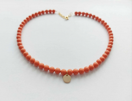 Coliere - Colier unicat cu elemente Swarovski Coral Cristal