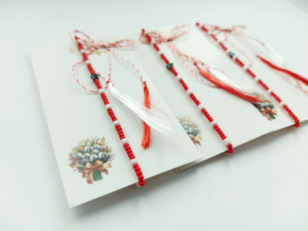 Mărțișoare - Brățară mărțișor cu hematit și mărgele toho de 3 mm și 2 mm