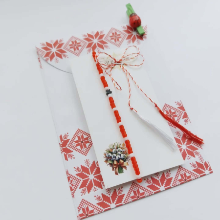 Mărțișoare - Brățară mărțișor cu hematit și mărgele toho de 3 mm