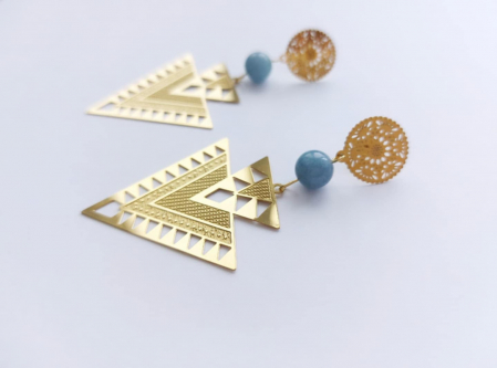 Cercei - Cercei oțel inoxidabil cu Angelit