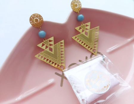 Cercei oțel inoxidabil cu Angelit [1]