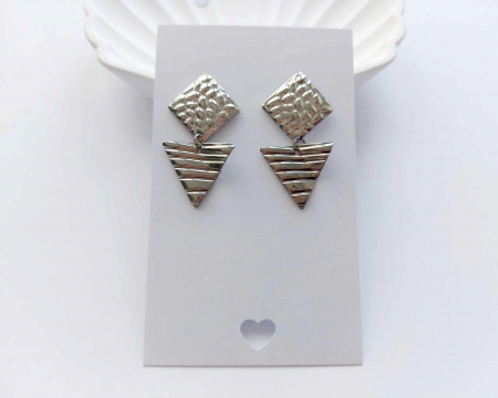 Cercei - Cercei argintii GLOW 37x19mm