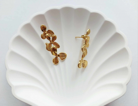 Cercei flori aurii GLOW [1]