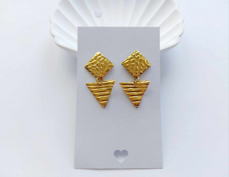 Cercei - Cercei aurii GLOW 37x19 mm