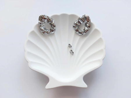 Cercei - Cercei argintii GLOW 31x25 mm