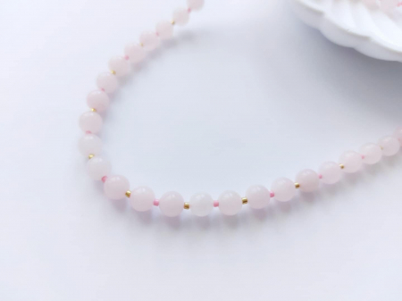 Colier cu mărgele japoneze și Cuarț roz [2]