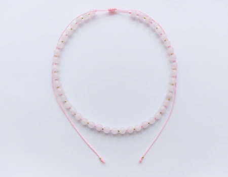 Miyuki - Colier cu mărgele japoneze și Cuarț roz