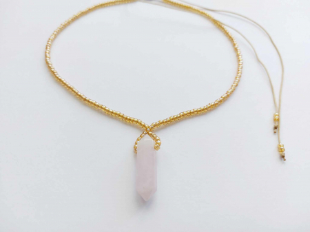 Coliere - Colier cu mărgele Toho & Cuarț roz