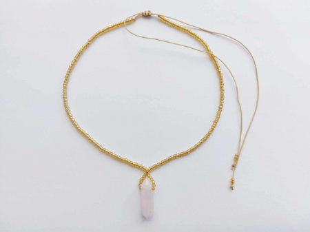 Colier cu mărgele Toho & Cuarț roz [2]