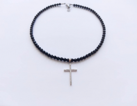 Colier cu onix și pandantiv cruciuliță argint [2]