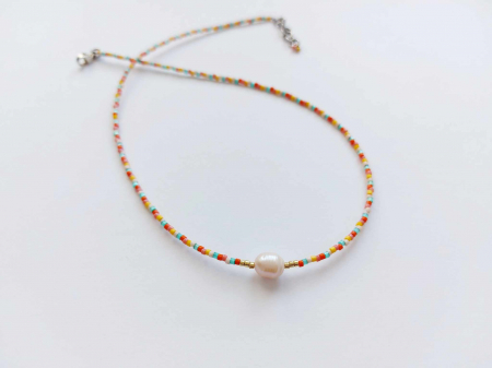 Colier cu perlă de cultură & mărgele japoneze [1]